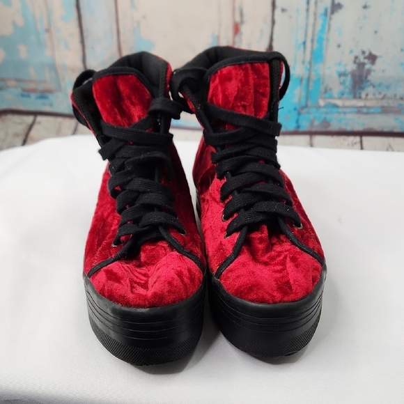 Jeffrey Campbell Velvet Platform Sneakers - Picture 2 of 7